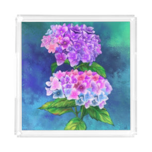 Hydrangea Flower Acrylic Tray