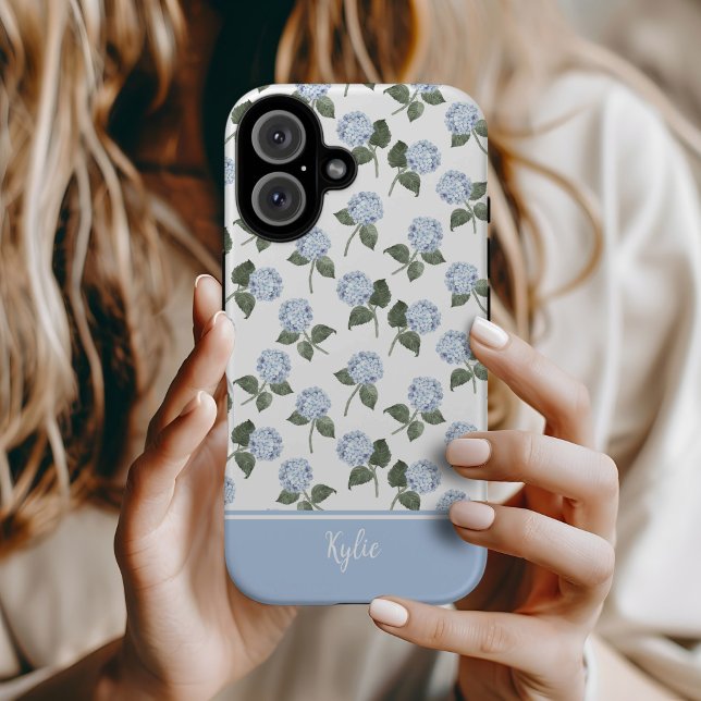 Hydrangea Flower Blue MagSafe Tough Case-Mate iPhone Case (Hydrangea Bloom blue phone case)