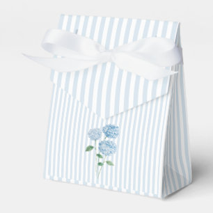 Hydrangea Flower Blue Stripe Preppy Favor Boxes