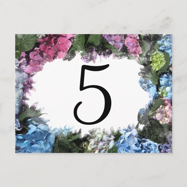 Hydrangea Flower Frame Table Numbers (Front)