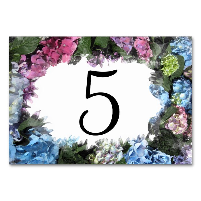 Hydrangea Flower Frame Table Numbers Table Cards