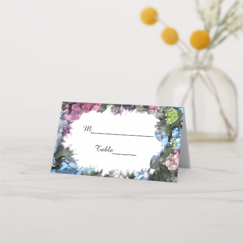 Hydrangea Flower Frame Wedding Place Card