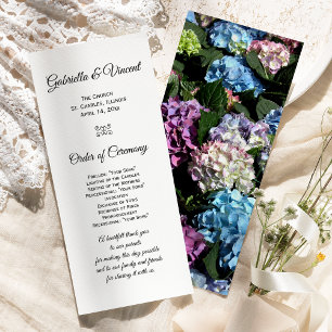 Hydrangea Flower Frame Wedding Program