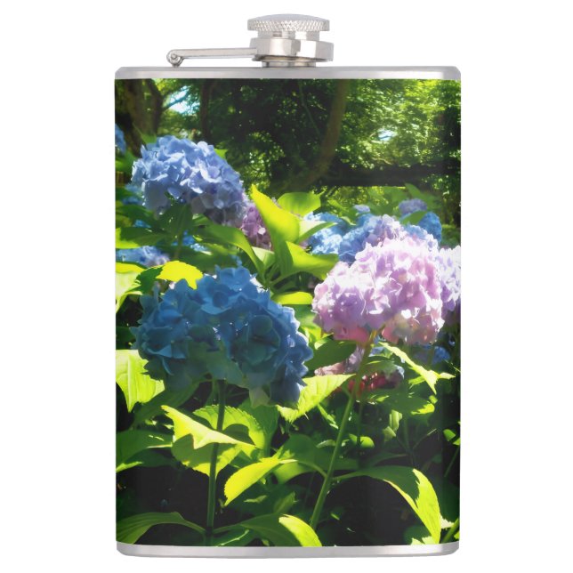 Hydrangea Flower Garden Flask (Front)