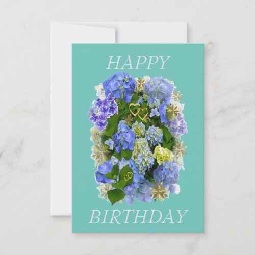 HYDRANGEA FLOWER HAPPY BIRTHDAY 