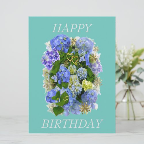  HYDRANGEA  FLOWER HAPPY BIRTHDAY  CARD