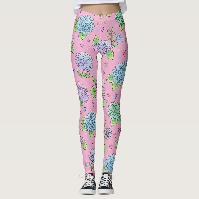Hydrangea Flower Leggings (Front)