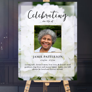 Hydrangea Flower Life Celebration Photo Funeral  Poster