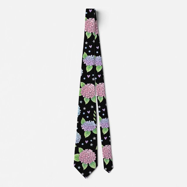 Hydrangea Flower Neck Tie (Front)