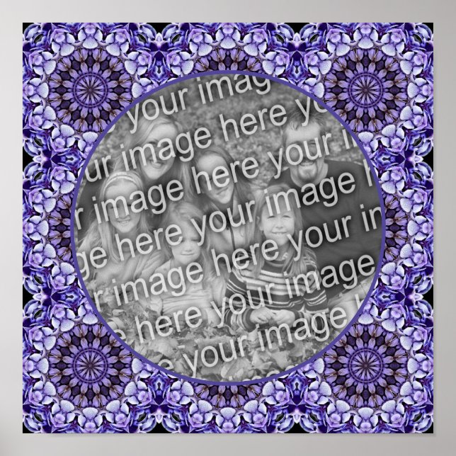 Hydrangea Flower Petals Abstract Add Your Photo Poster (Front)