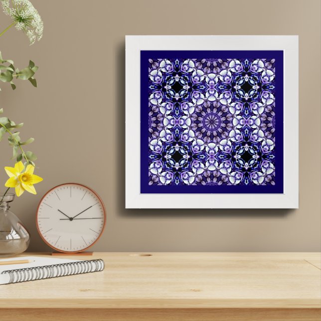 Hydrangea Flower Petals Abstract Art Framed (Table Top)