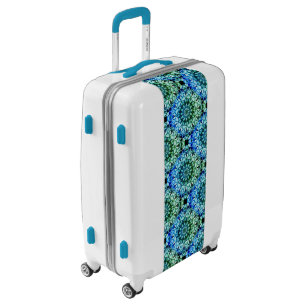 Hydrangea Flower Petals Blue Green Pattern Luggage