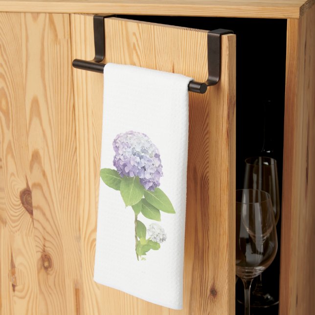 Hydrangea Flower, purple Kitchen Towel (Thirds Fold)