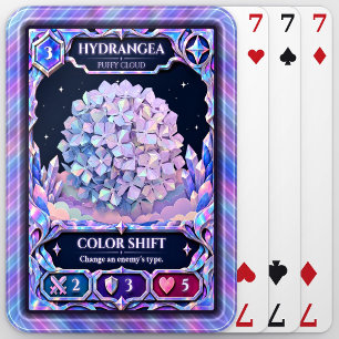 Hydrangea Flower, Rainbow Foil Art Poker Cards
