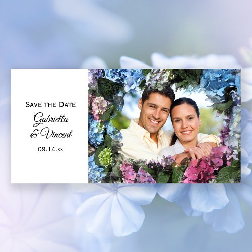 Hydrangea Flower Wedding Save the Date Photo Card