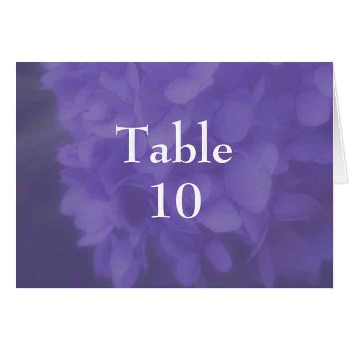 Hydrangea Flower Wedding Table Number Card