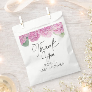 Hydrangea Flowers Baby Shower Favor Bag