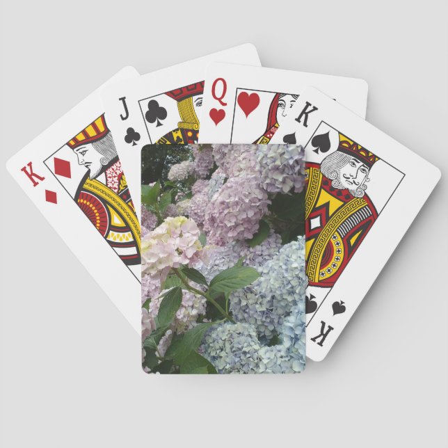 Hydrangea Flowers Blue Pink Classic Playing Cards (Back)