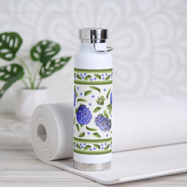 Hydrangea Flowers Botanical Art Design Water Bottle (Yoga)