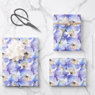 Hydrangea Flowers Close Up Wrapping Paper Sheets