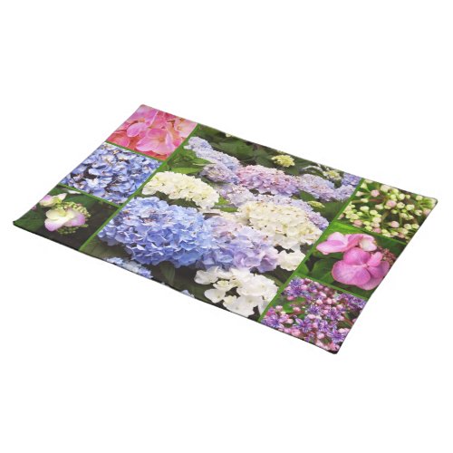 Hydrangea Flowers Collage_COTTON PLACEMAT