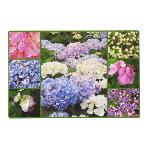 Hydrangea Flowers Collage_PAPER PLACE_MAT Placemat