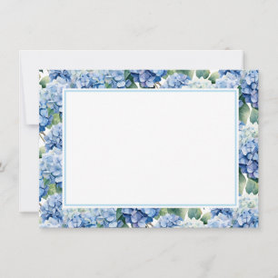 Hydrangea Flowers Flat Note Card