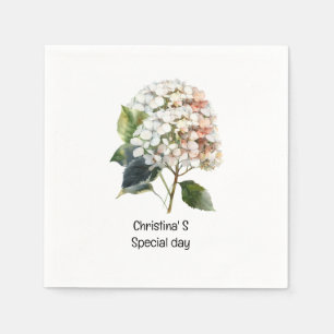 Hydrangea flowers flora florist lover watercolor Napkins