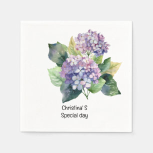 Hydrangea flowers flora florist lover watercolor Napkins