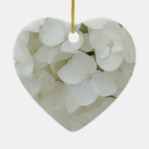 Hydrangea Flowers Floral White Elegant Blossom Ceramic Ornament