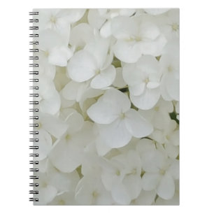 Hydrangea Flowers Floral White Elegant Blossom Notebook