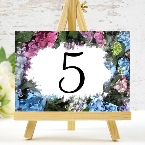 Hydrangea Flowers Frame Table Numbers
