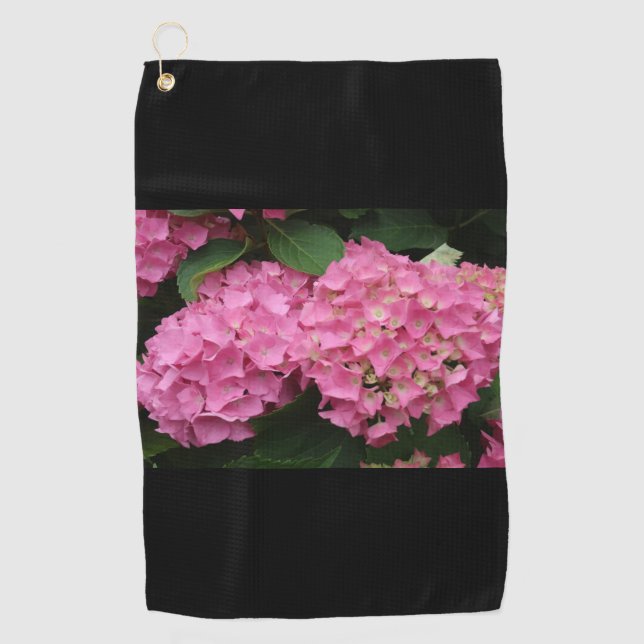 Hydrangea Flowers golf towel (Front)