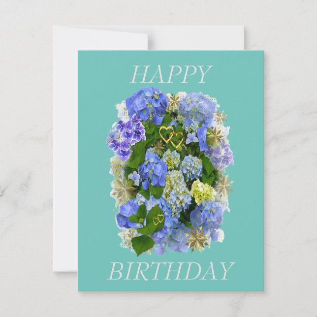 HYDRANGEA FLOWERS HAPPY BIRTHDAY  (Front)