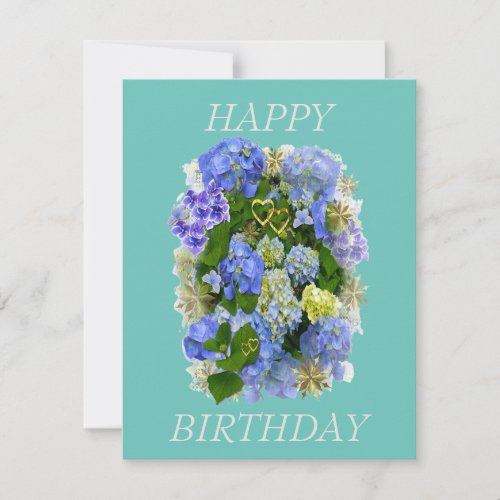 HYDRANGEA FLOWERS HAPPY BIRTHDAY 