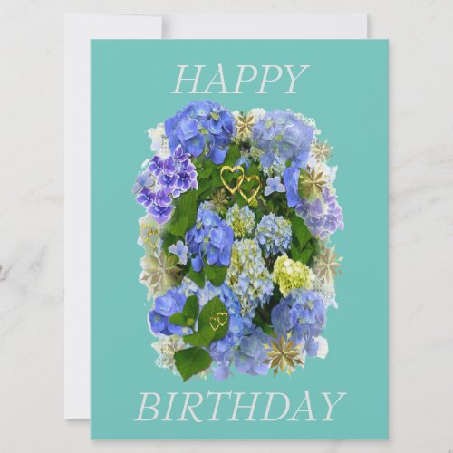 HYDRANGEA FLOWERS HAPPY BIRTHDAY 