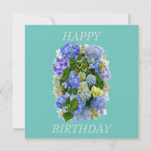 HYDRANGEA FLOWERS HAPPY BIRTHDAY CARD