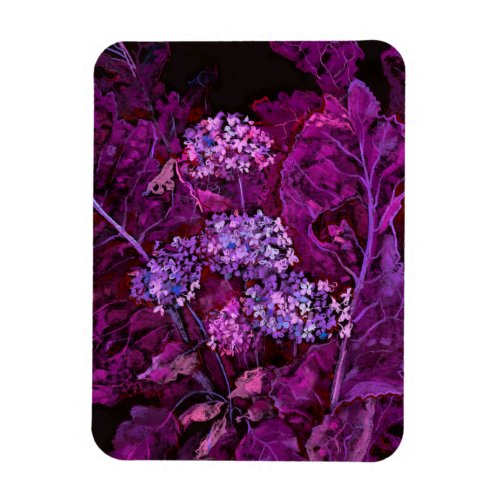 Hydrangea Flowers Horseradish Floral Art Purple Magnet