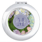 Hydrangea Flowers Monogram Personalized Compact
