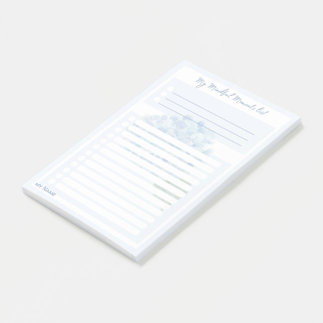 Hydrangea Flowers  'My Mindful Moments Lists'  Post-it Notes (Angled)