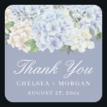 Hydrangea Flowers Periwinkle Purple Wedding Party Square Sticker<br><div class="desc">Enhance your wedding details with our Hydrangea Flowers Periwinkle Purple Wedding Party Square Stickers. Featuring a beautiful design of delicate hydrangea blossoms in soft periwinkle purple, these stickers add a charming and sophisticated touch to your wedding favors, invitations, or decorations. Perfect for adding a personalized touch, they combine artistic beauty...</div>