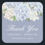 Hydrangea Flowers Periwinkle Purple Wedding Party Square Sticker<br><div class="desc">Enhance your wedding details with our Hydrangea Flowers Periwinkle Purple Wedding Party Square Stickers. Featuring a beautiful design of delicate hydrangea blossoms in soft periwinkle purple, these stickers add a charming and sophisticated touch to your wedding favors, invitations, or decorations. Perfect for adding a personalized touch, they combine artistic beauty...</div>