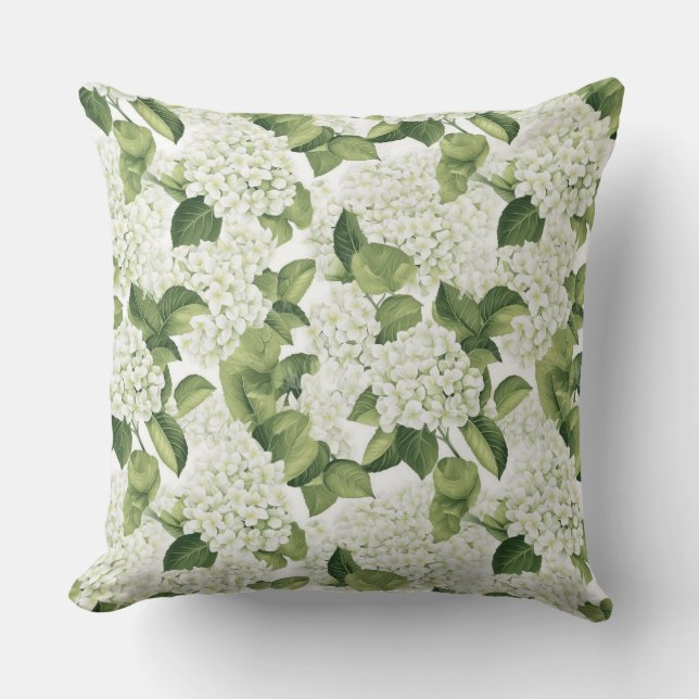 Hydrangea Flowers Pillow (Front)