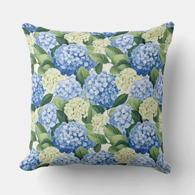 Hydrangea Flowers Pillow (Front)