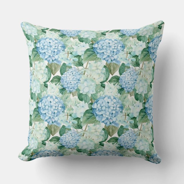 Hydrangea Flowers Pillow (Front)