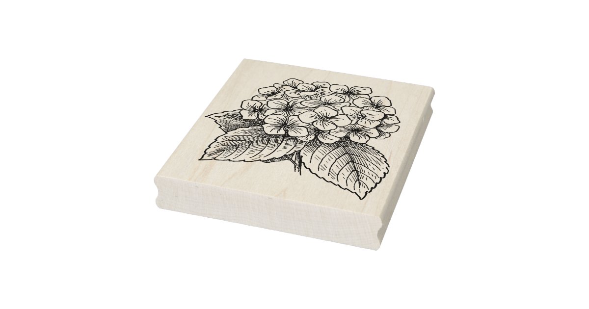 Hydrangea Flowers Rubber Stamp | Zazzle