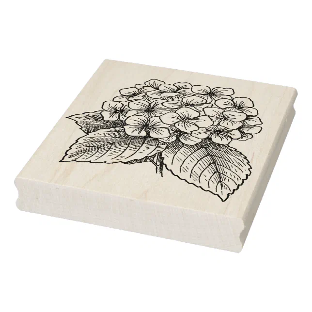 Hydrangea Flowers Rubber Stamp | Zazzle