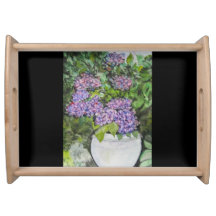 Hydrangea Flowers Serving Tray