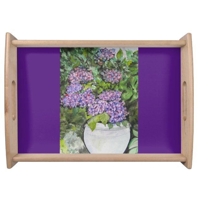 Hydrangea Flowers Serving Tray (Front)