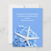Hydrangea Flowers Starfish Wedding Thank You Cards (Front)